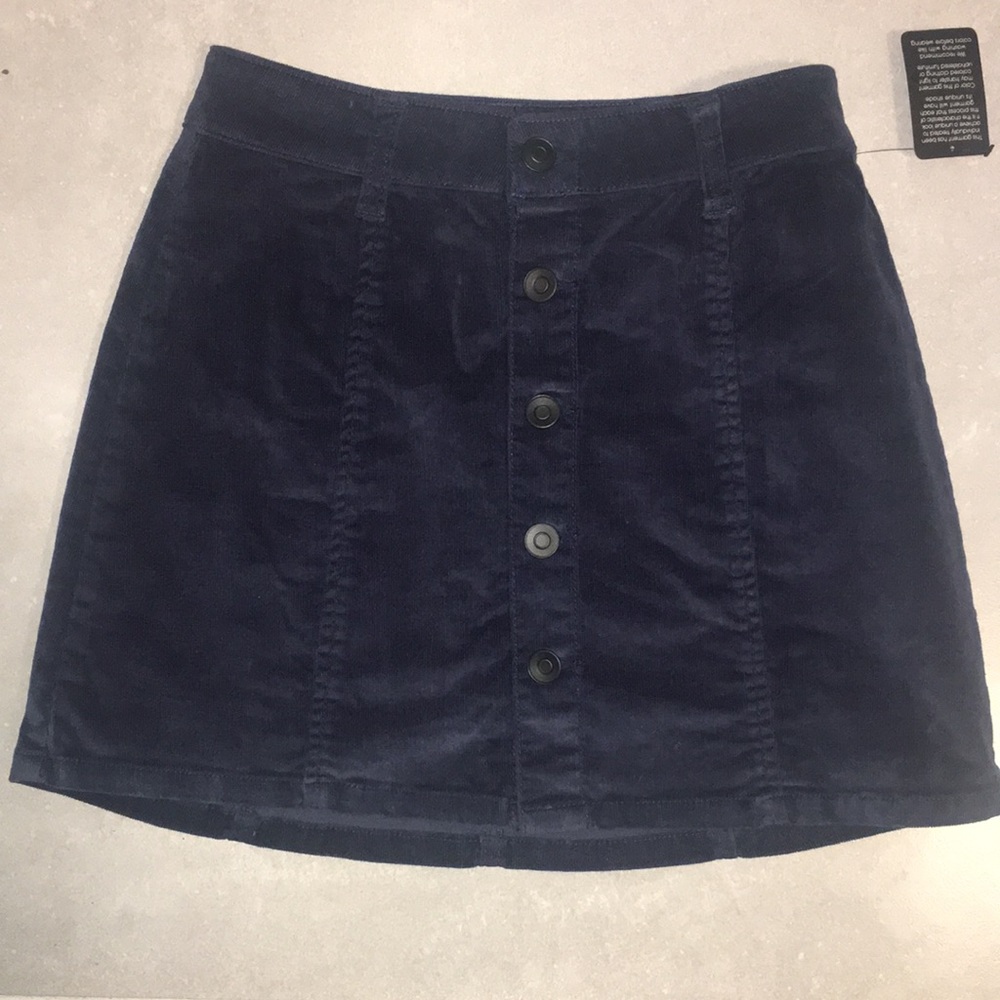 Navy corduroy mini skirt